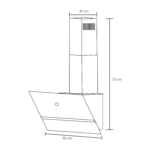 Campana de Cristal Negro Inclinada para Pared de 60 cm EB - Imagen 3