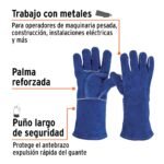 Guantes para soldador, reforzados, azules, TRUPER - Imagen 4