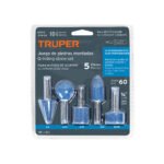 Juego de 5 piedras montadas zanco 1/4" TRUPER, alto rendimiento - Imagen 4