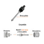 Mandril para brocasierra diamante con rosca 3/8", TRUPER - Imagen 3