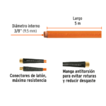 Manguera para compresor, de PVC, 5m x 3/8", TRUPER - Imagen 2