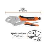 Pinza de Presión 10" Mordaza Curva Mango de Vinil, TRUPER - Imagen 3