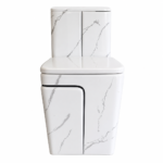 Inodoro Blanco Marmol Franjas Negras LT-1002-C18